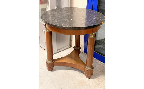 Guéridon bas de style Empire en placage 