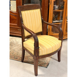 Fauteuil style Restauration en acajou, t