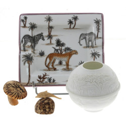 Photophore en biscuit blanc en porcelain