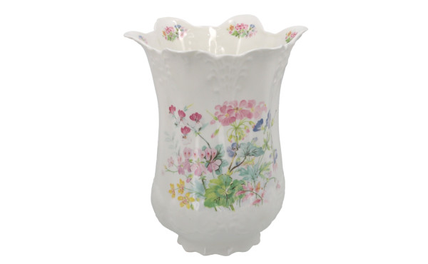 Vase en porcelaine fine blanche à décor 