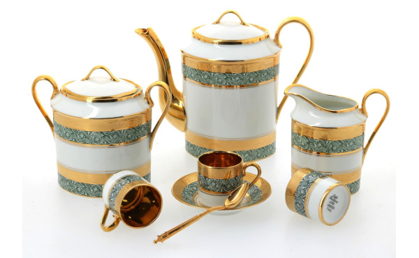 LIMOGES - Service à moka en porcelaine b