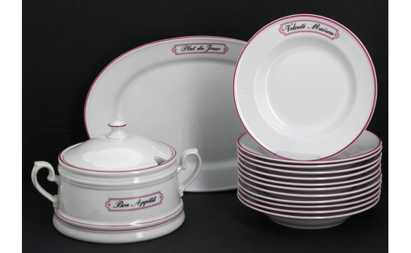 Eléments de service de table en porcelai