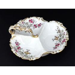 LIMOGES - Serviteur trifeuille en porcel