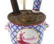 LIMOGES - Encrier en porcelaine et métal
