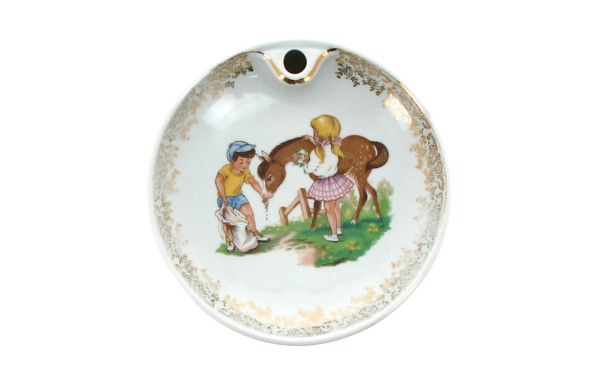 Assiette à bouillie en porcelaine décor 