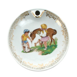 Assiette à bouillie en porcelaine décor 