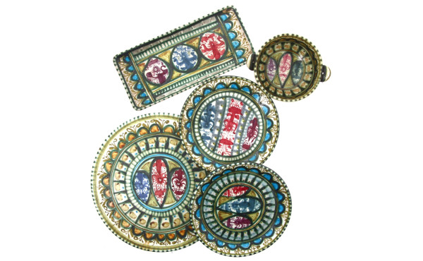 L'HELGUEN - Lot de 5 pièces en grès à dé