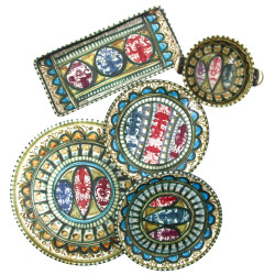 L'HELGUEN - Lot de 5 pièces en grès à dé