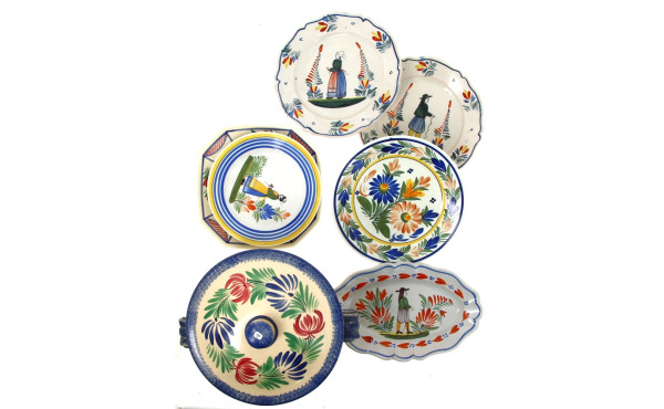 QUIMPER - Lot de pièces anciennes en faï