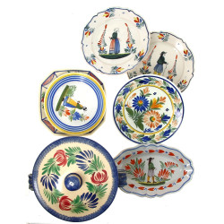 QUIMPER - Lot de pièces anciennes en faï