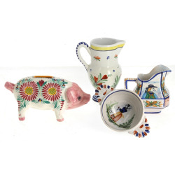 HB et HB Henriot QUIMPER - Lot de 4 pièc