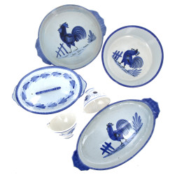 QUIMPER - Lot de 6 pièces décor en camaï