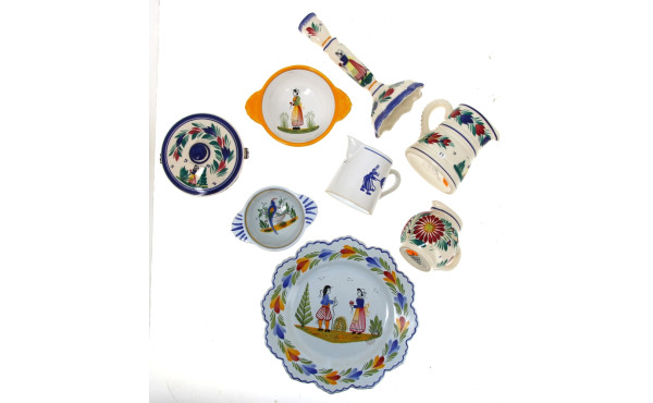 QUIMPER - Lot de pièces modernes en faïe