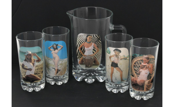 Lot de verrerie décor érotique: le piche