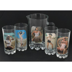 Lot de verrerie décor érotique: le piche