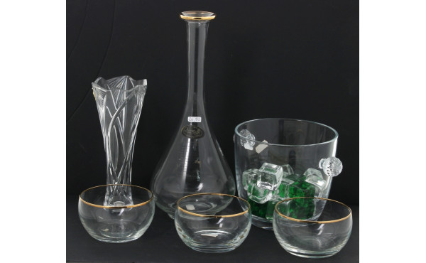 Lot de verrerie : seau à glace avec glaç