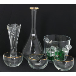 Lot de verrerie : seau à glace avec glaç