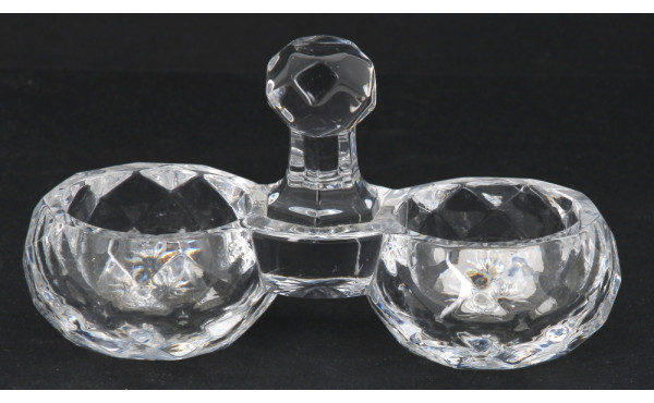 BACCARAT - Saleron double en cristal mou