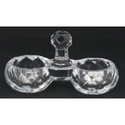 BACCARAT - Saleron double en cristal mou