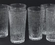 Lot de verrerie: 6 flûtes en verre col é