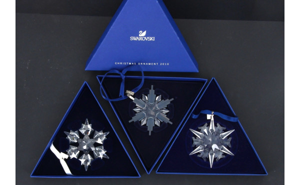 SWAROVSKI - 3 décorations de NOEL en BO