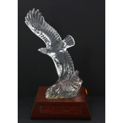 "Oiseau en vol", cristal moulé H 26,5 cm