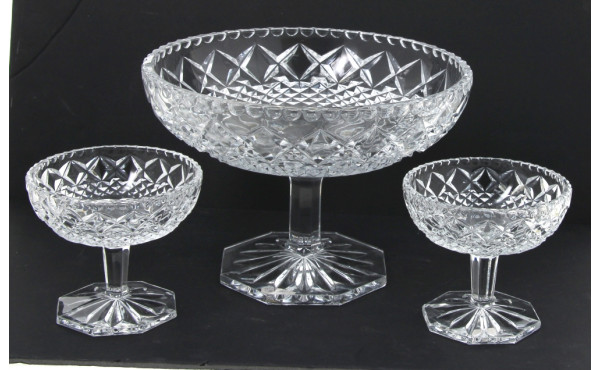 Service à crème en cristal moulé compren