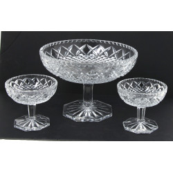 Service à crème en cristal moulé compren