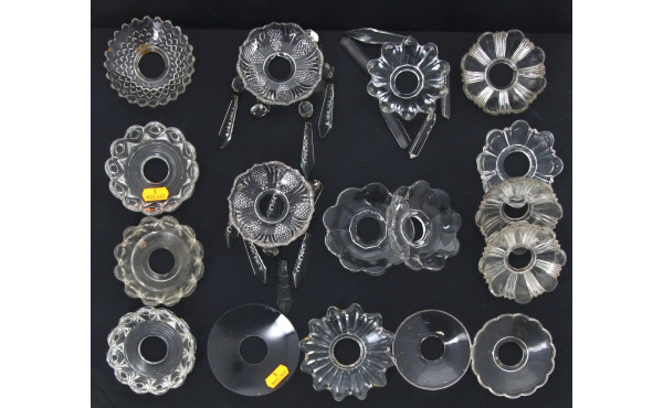 Lot de bobèches en verre et en cristal