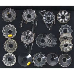 Lot de bobèches en verre et en cristal